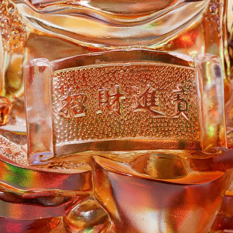 Buddha Stones Feng Shui Frog Handmade Liuli Crystal Art Piece Wealth Home Office Decoration