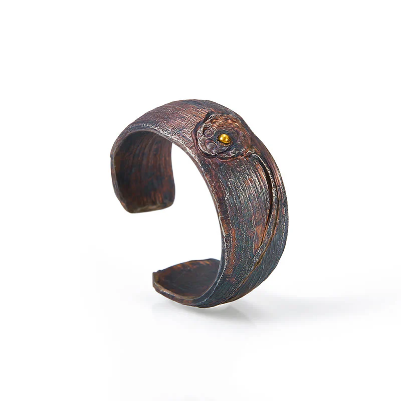 Buddha Stones 999 Sterling Silver Lotus Balance Ring