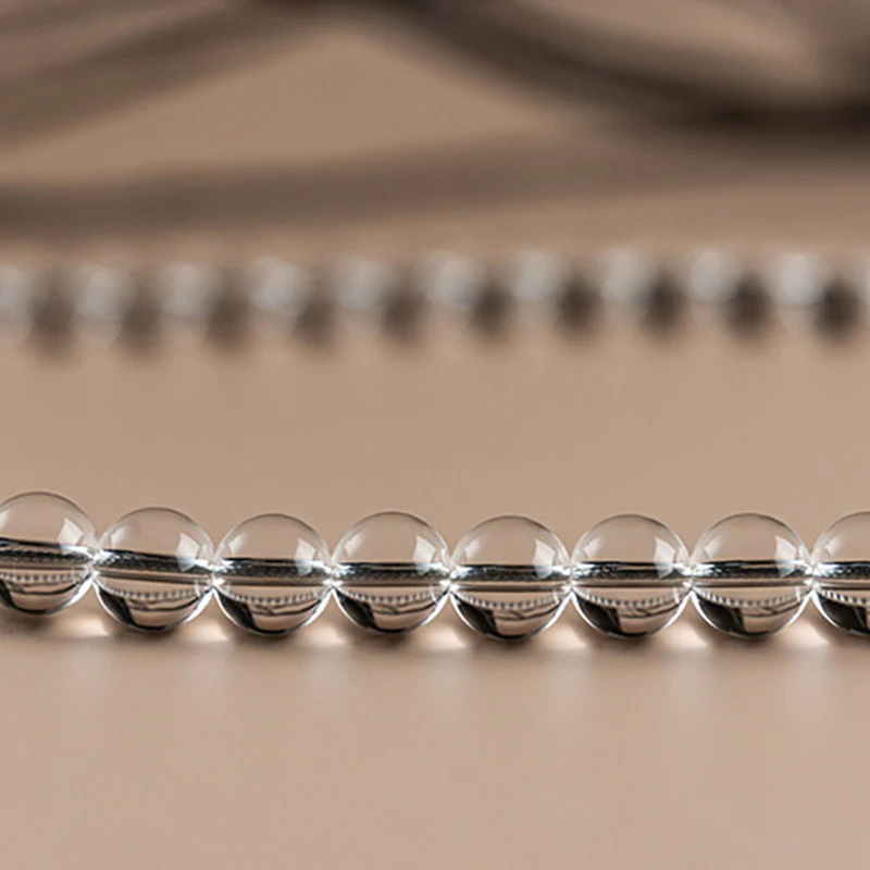 Buddha Stones 108 Beads White Crystal Jade Meditation Bracelet Mala