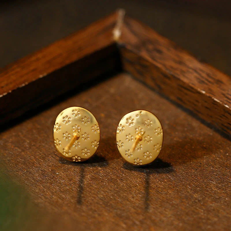 Buddha Stones 925 Sterling Silver Golden Green Chalcedony Strength Earrings