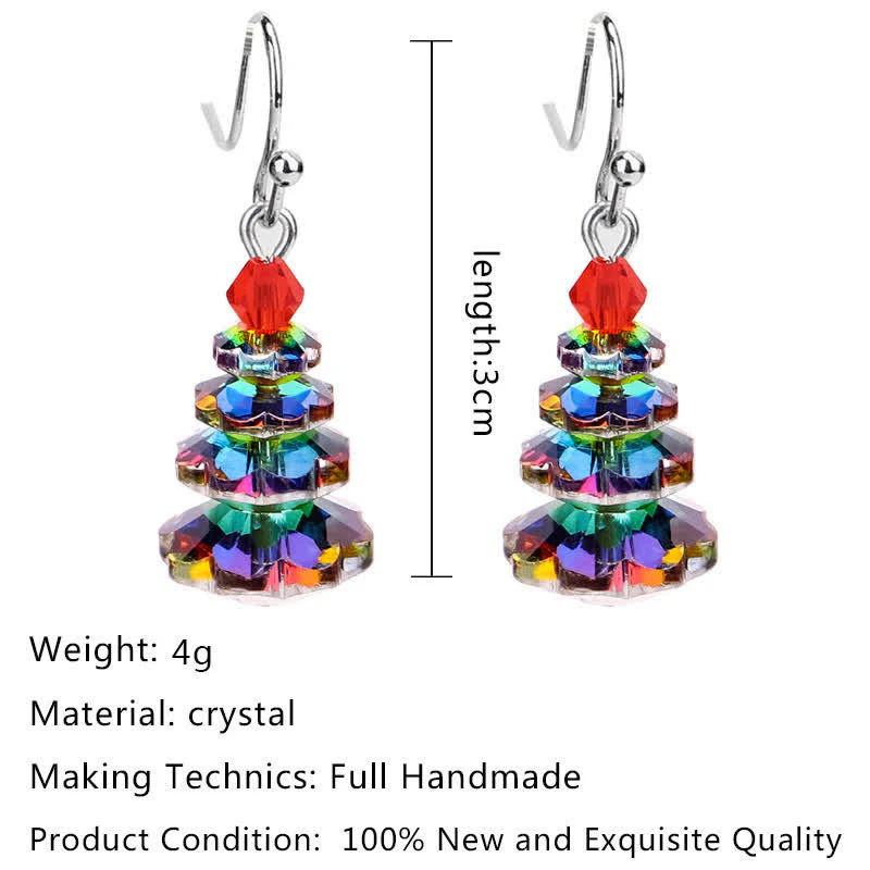 Buddha Stones Various Crystals Christmas Tree Amethyst Peace Healing Drop Earrings