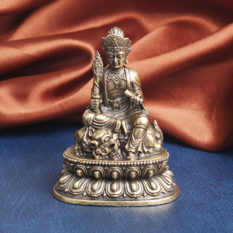 Buddha Stones Manjusri Bodhisattva Serenity Copper Statue Decoration