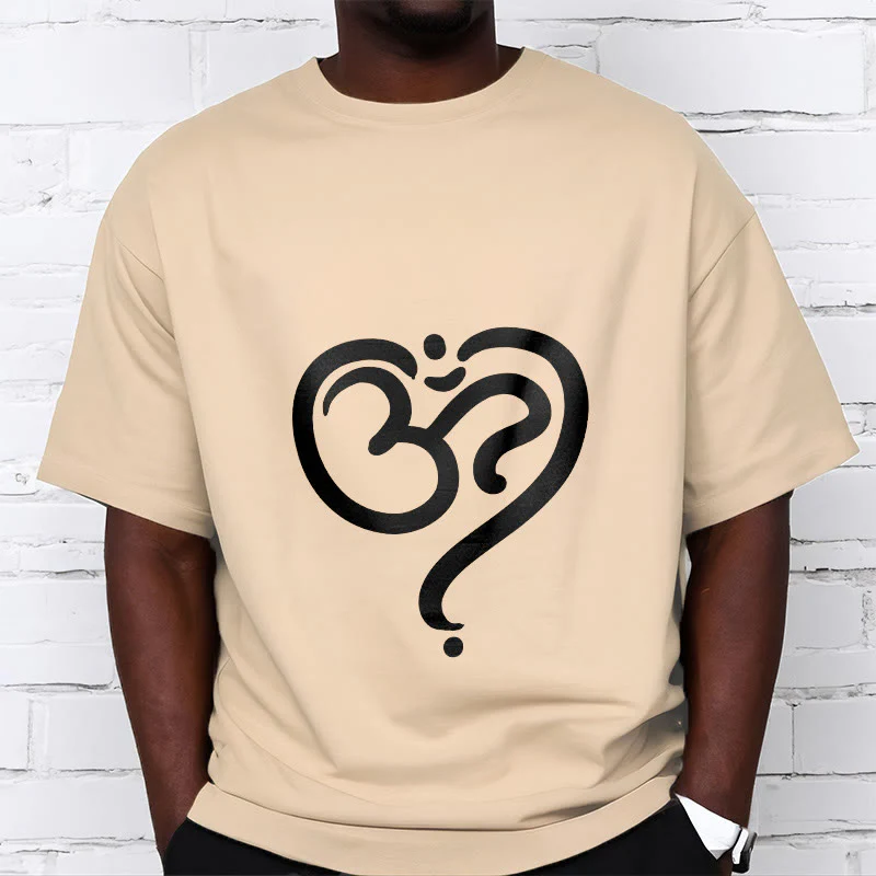 Buddha Stones Love Heart OM Symbol Design Tee T-shirt