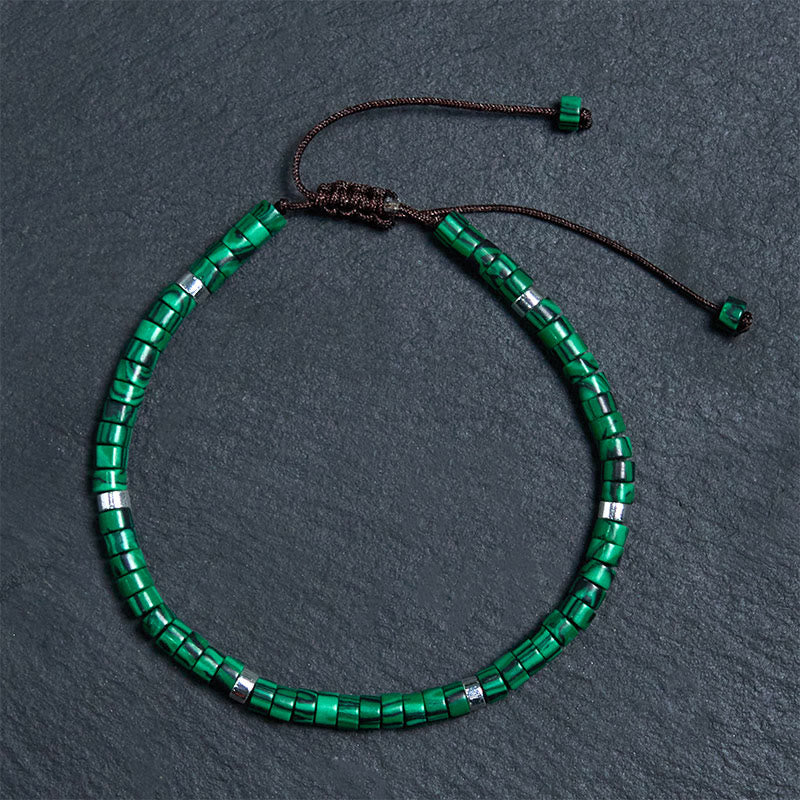 Buddha Stones Malachite Anti-Anxiety Spacer Bead Bracelet