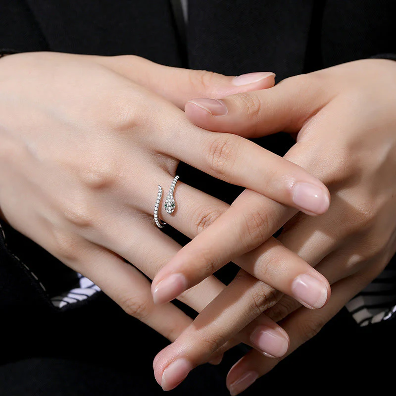 Buddha Stones 925 Sterling Silver Year Of The Snake Adjustable Open Protection Ring