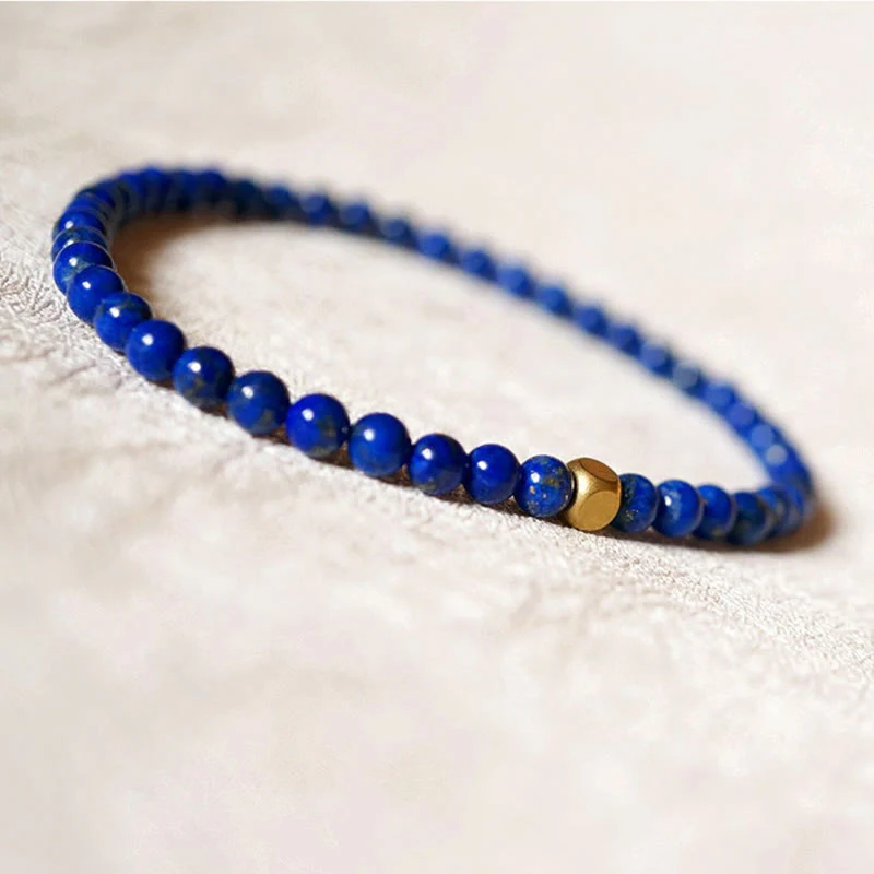 Buddha Stones 4mm Ultra-thin Lazurite Beads Self Care Bracelet