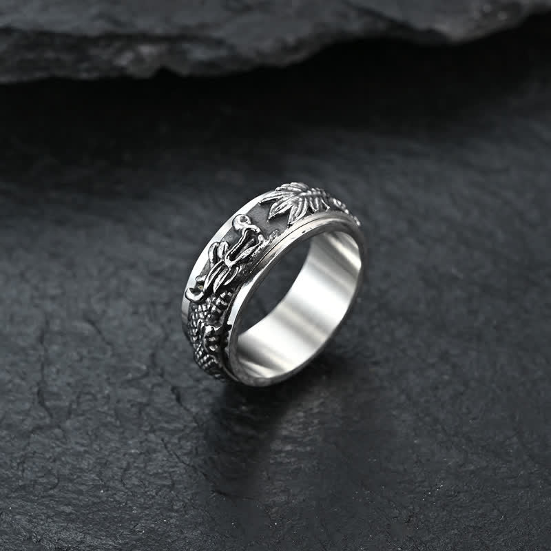 Buddha Stones Dragon Titanium Steel Stimulation Rotatable Ring (Extra 30% Off | USE CODE: FS30)