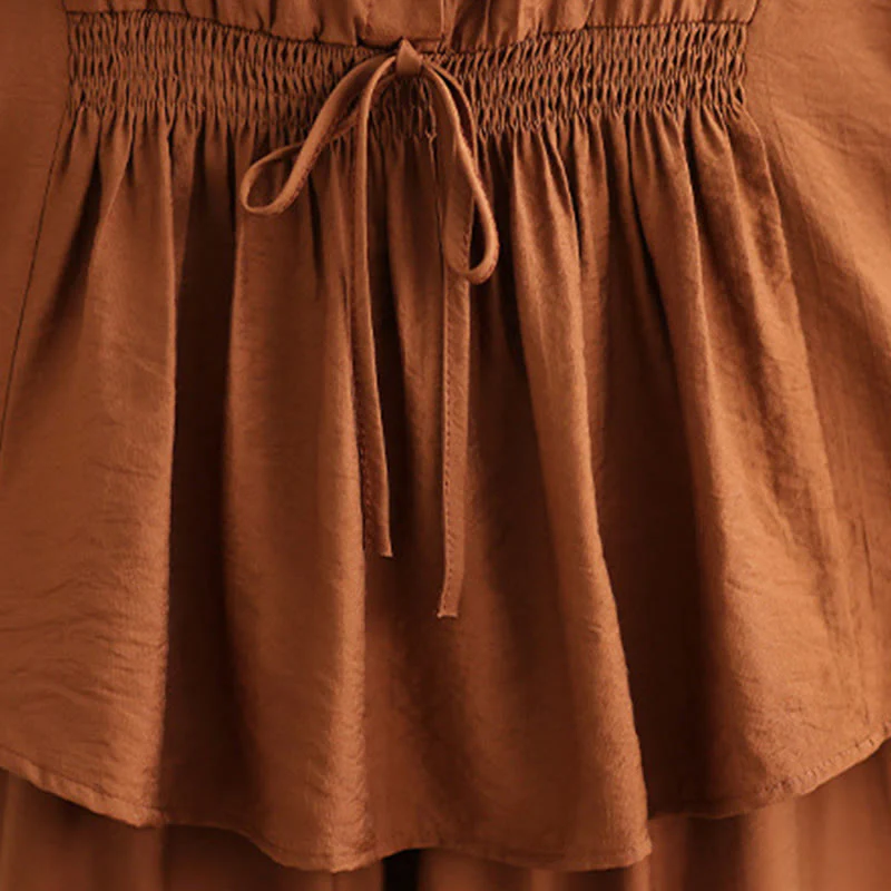 Buddha Stones 2pcs Casual Women's Stand Collar Shirt Loose Pants Meditation Clothing Set