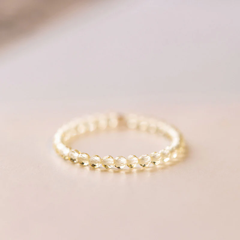 Buddha Stones Natural Citrine Happiness Prosperity Ring