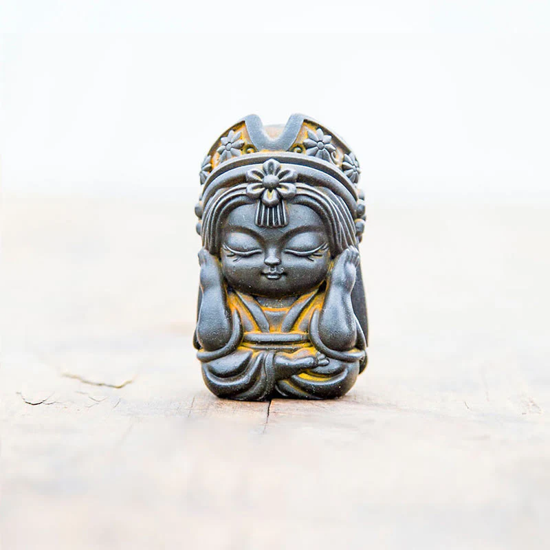 Buddha Stones Handmade Zakiram Iron Powder Rust Cast Resin Statue Zen Home Decoration