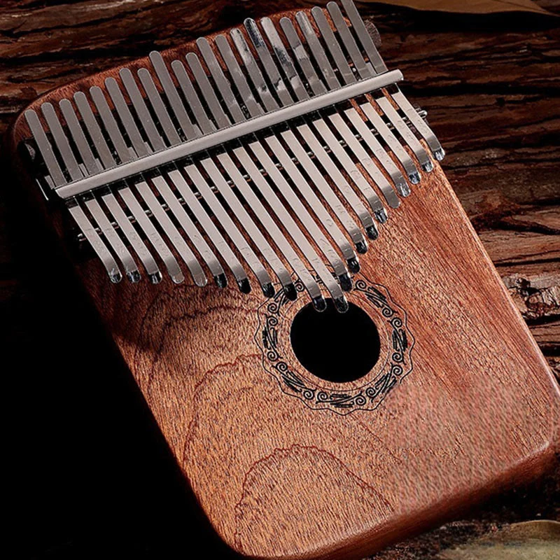 Buddha Stones 21 Keys Kalimba Thumb Piano Yellow Sandalwood Portable Finger Piano