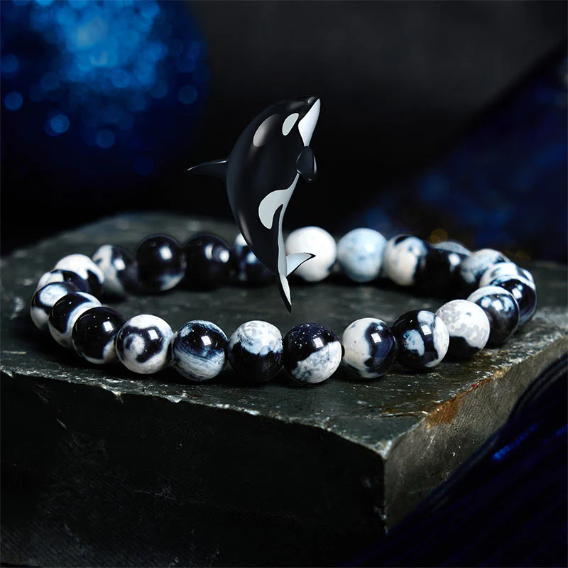 Buddha Stones Orca Agate Protection Bracelet