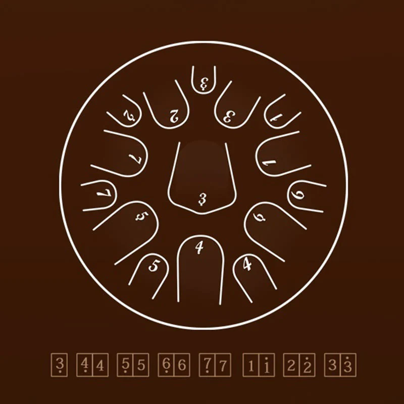 Buddha Stones Steel Tongue Drum Sound Healing Meditation Drum Kit 13 Note 12 Inch Percussion Instrument