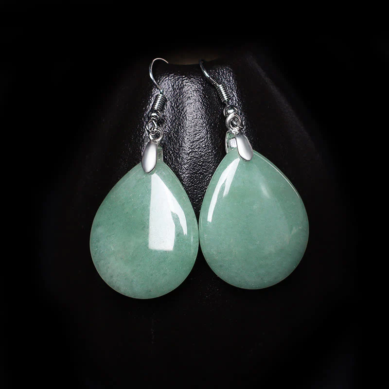 Buddha Stones Natural Aventurine Dangle Healing Drop Earrings