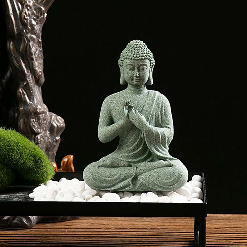 Buddha Stones Tibetan Meditation Contemplation Buddha Serenity Compassion Statue Figurine Decoration