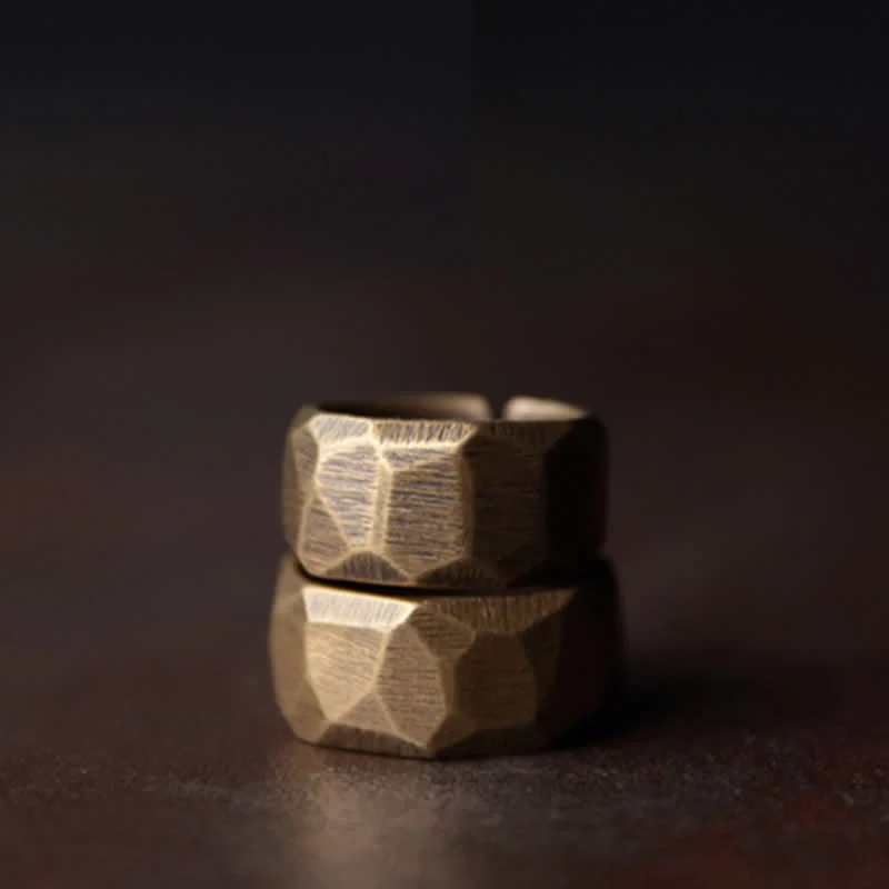 Buddha Stones Tibetan Simple Design Copper Wealth Ring