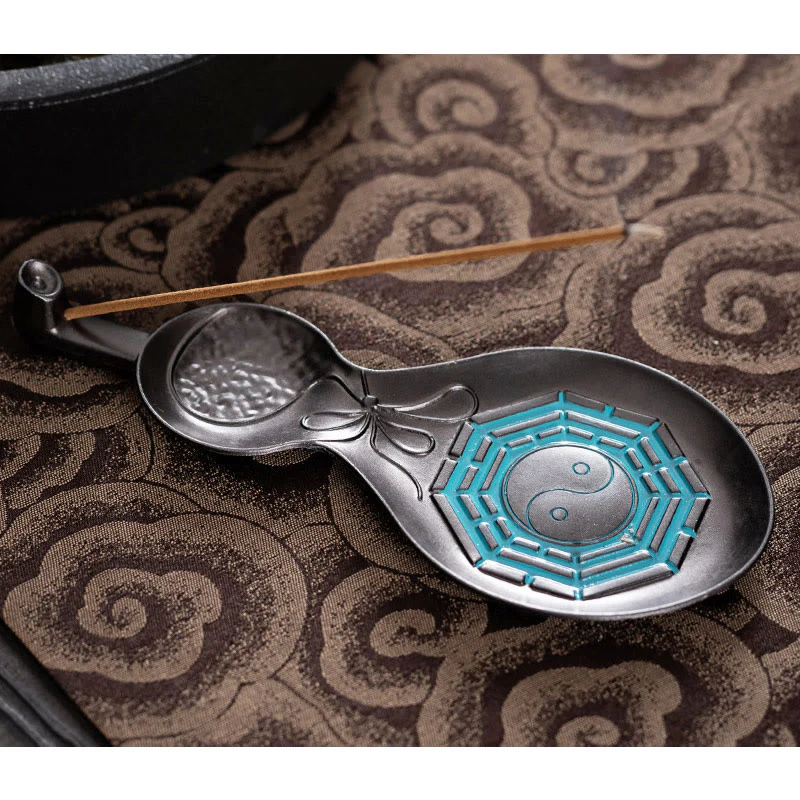 Buddha Stones Gourd Yin Yang Bagua Copper Blessing Incense Burner Decoration