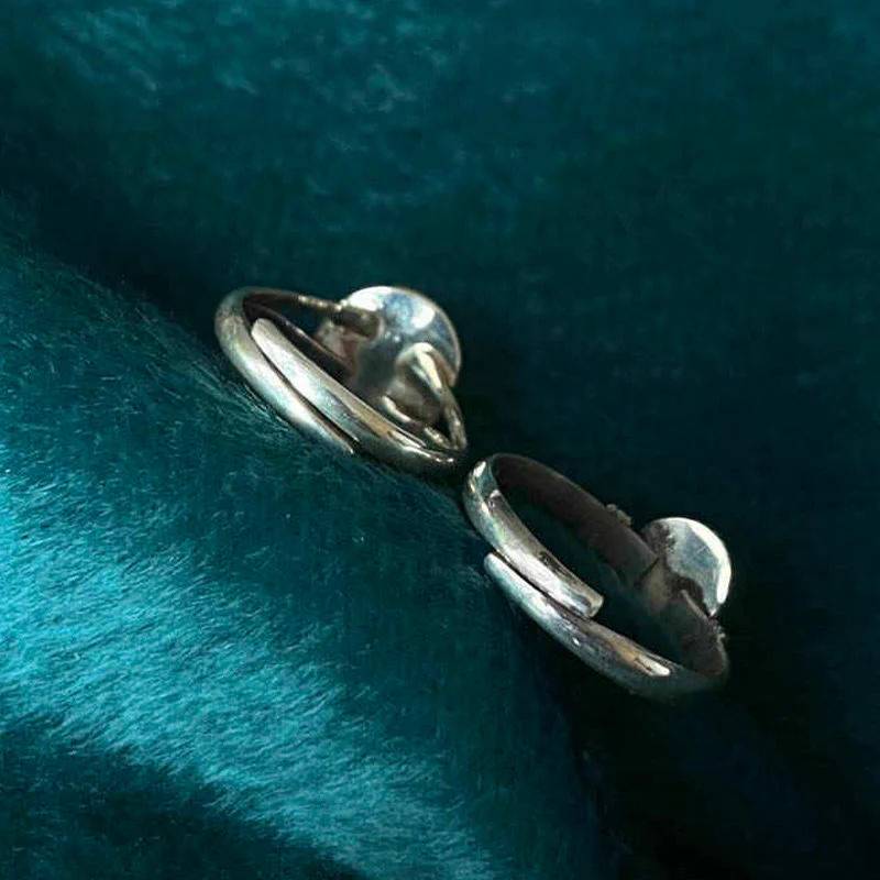 Buddha Stones 925 Sterling Silver Handmade Black Onyx Fortune Adjustable Ring