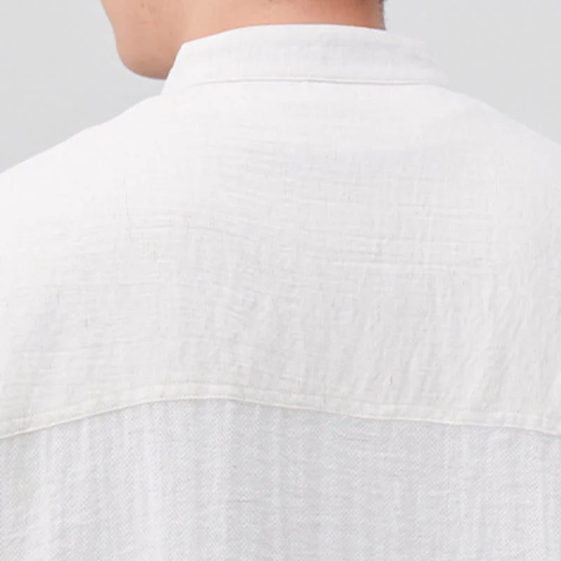 Buddha Stones Summer Plain Half Buttons Design Men's Half Sleeve Shirt