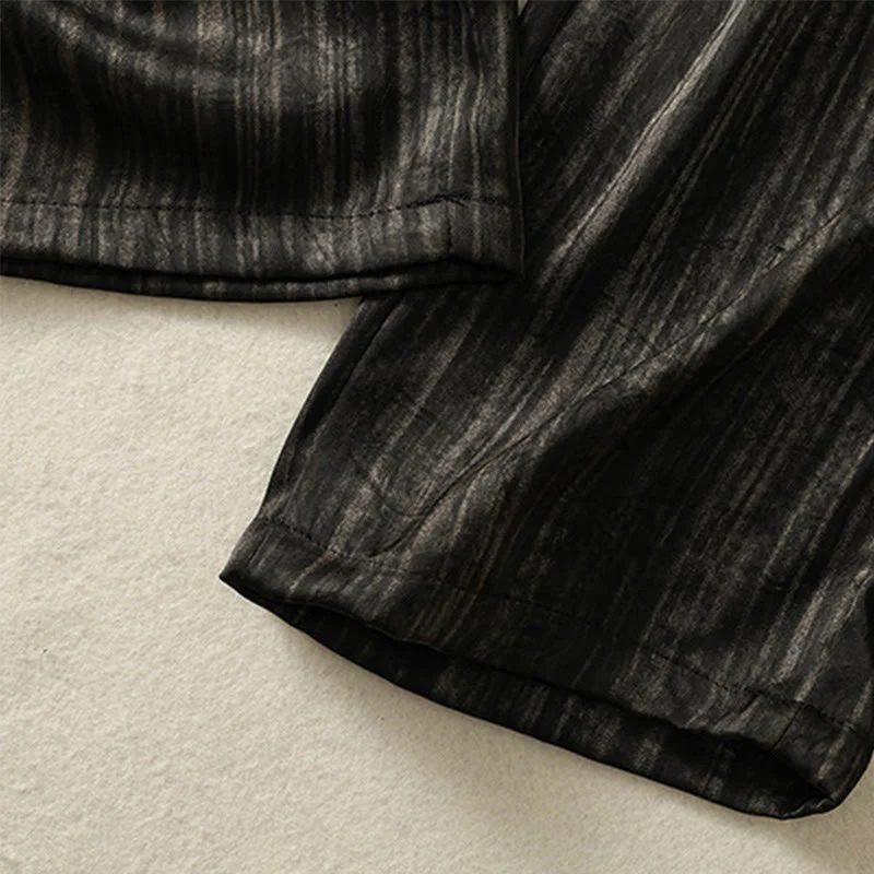 Buddha Stones Artistic Casual Vertical Lines Pattern Drawstring Ankle-length Women's Pants With Pockets