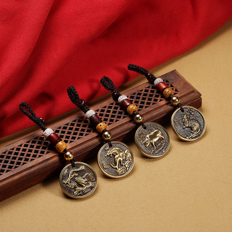 Chinese Zodiac Copper Luck Keychain Decoration