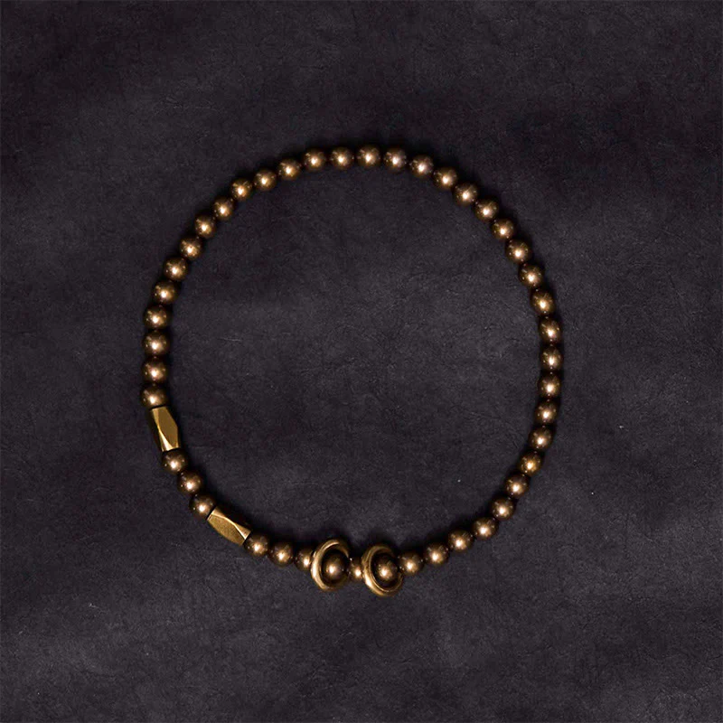Buddha Stones Wealth Self Care Copper Brass Beads Design Couple Bracelet