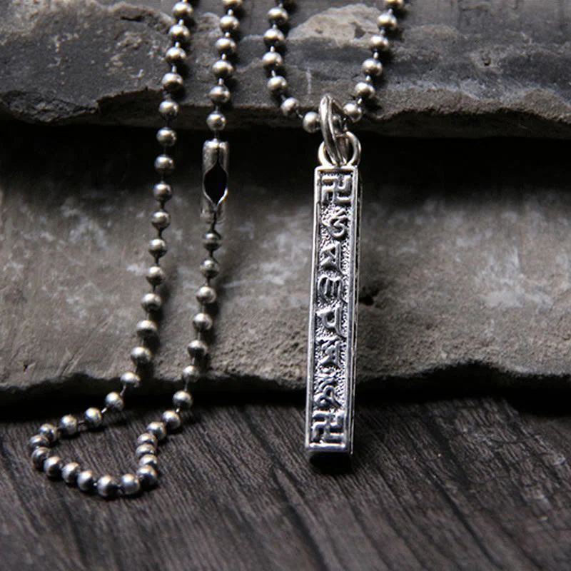 Buddha Stones 925 Sterling Silver Tibetan Om Mani Padme Hum Buddha Swastika Symbol Wisdom Necklace Pendant