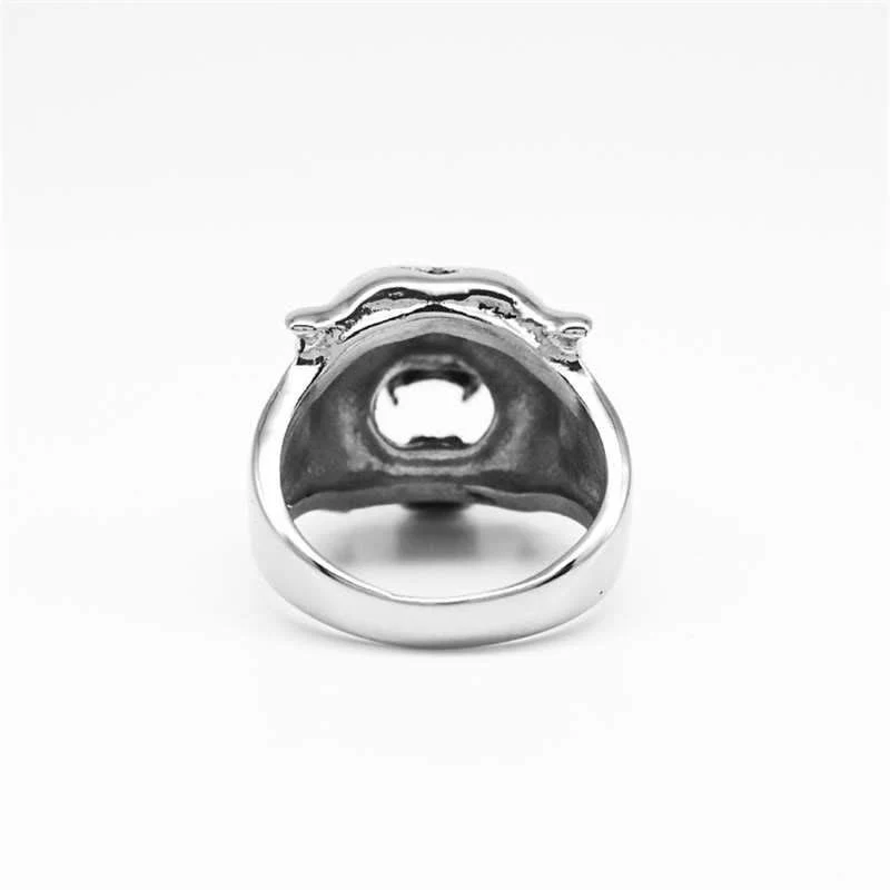 Buddha Stones Men's Animal Tiger Head Titanium Steel Balance Calm Punk Rock Biker Ring