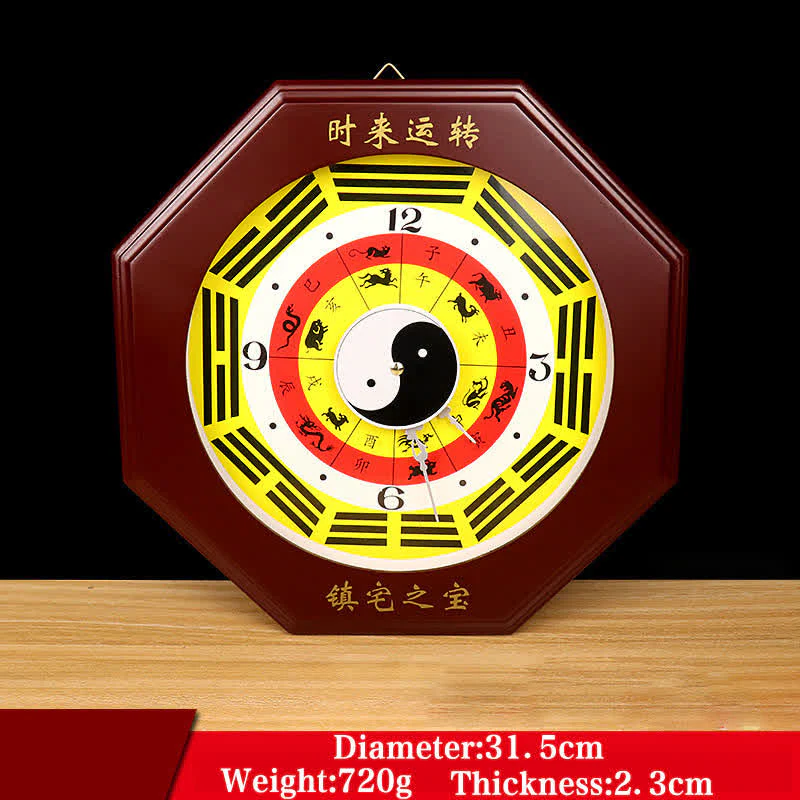 Buddha Stones Feng Shui Bagua Map Balance Energy Map Wall Clock