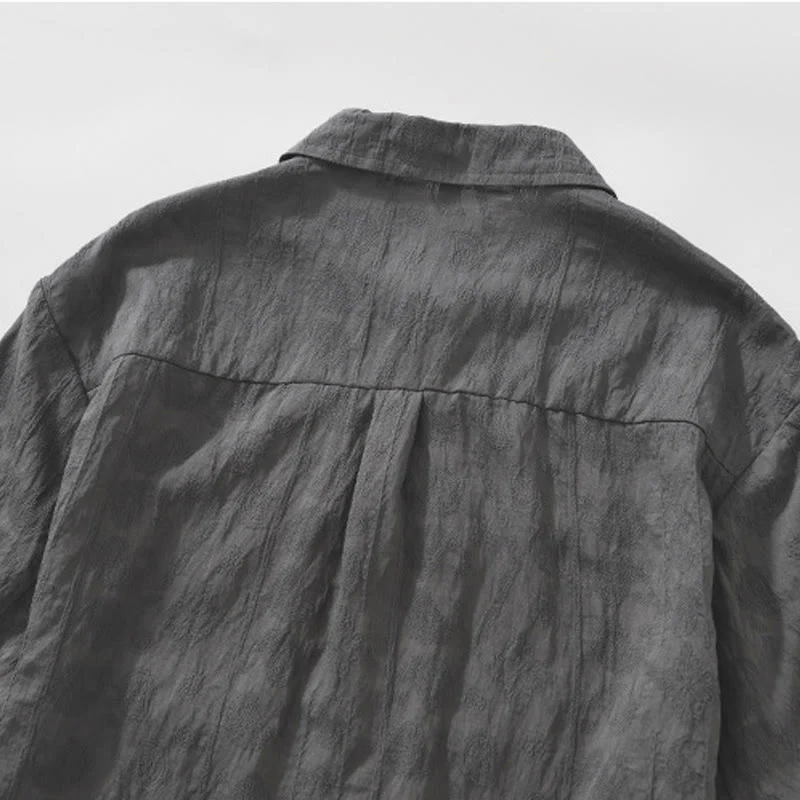 Buddha Stones Summer Short Sleeve Buttons Men's Shirt With Two Pockets