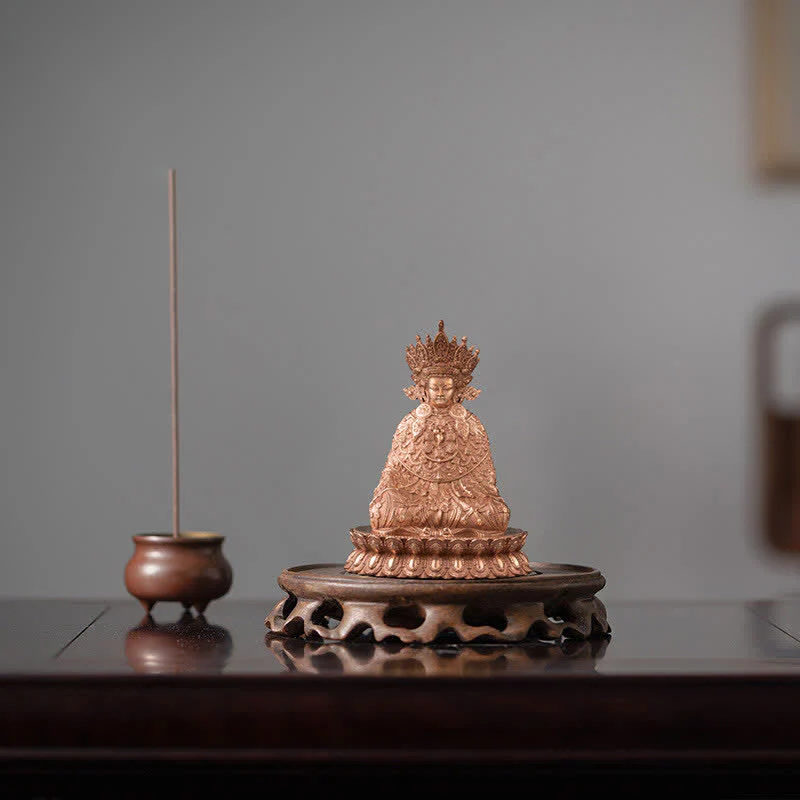 Buddha Stones Shakyamuni Figurine Compassion Handmade Copper Statue Decoration