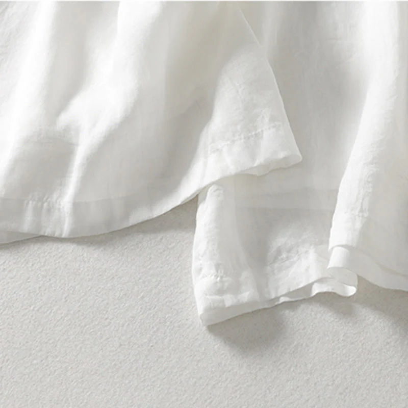 Buddha Stones Casual Drawstring Cotton Linen Ankle-Length Women's Wide Leg Pants With Pockets