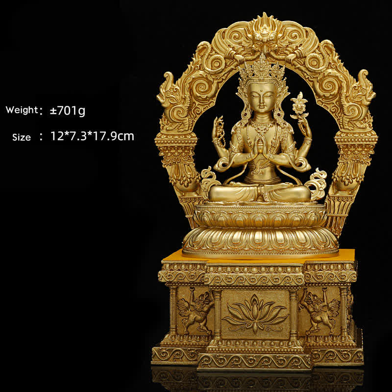 Buddha Stones Shakyamuni Amitabha Medicine Buddha Figurine Serenity Copper Statue Home Decoration