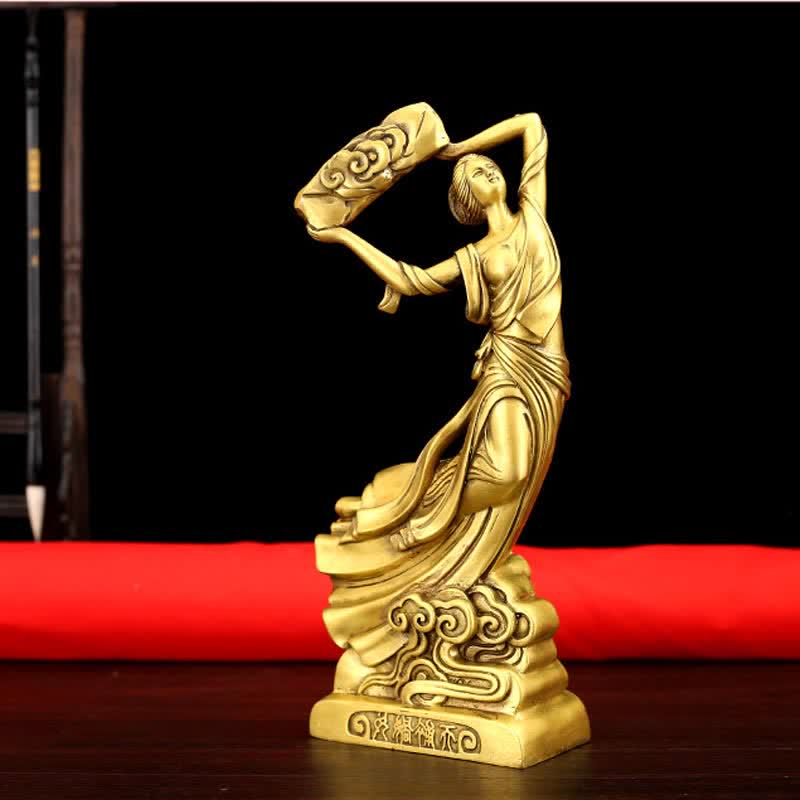 Buddha Stones Bodhisattva Nuwa Mends The Sky Protection Copper Statue Decoration