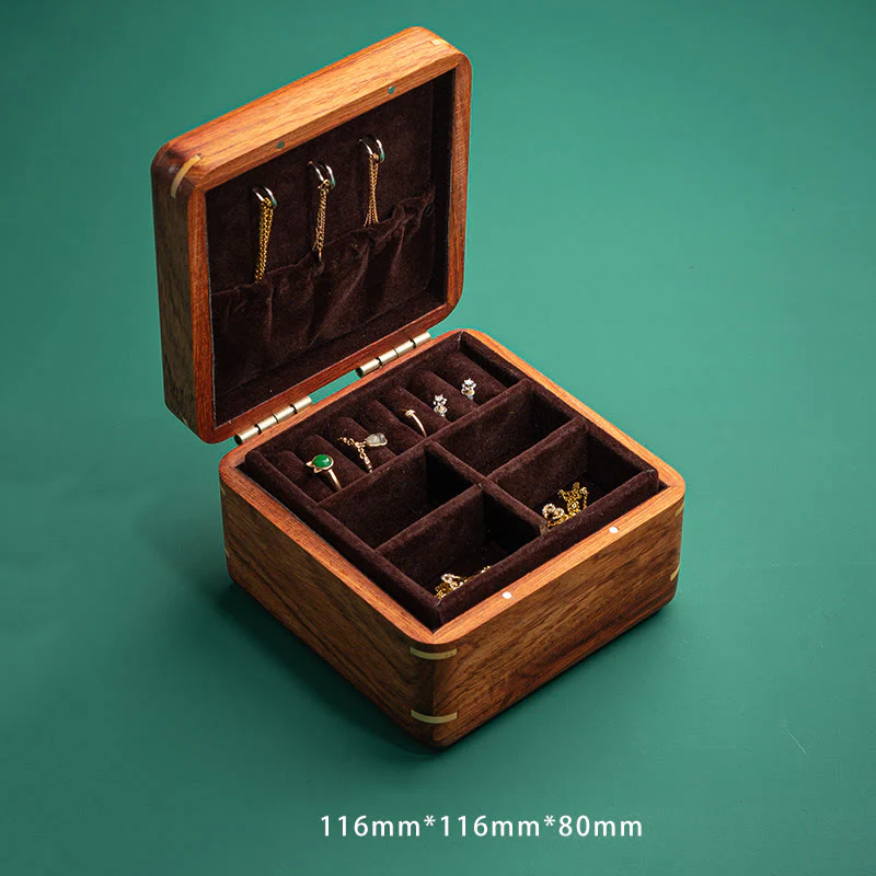 Buddha Stones Antique Flower Leaf Handmade Rosewood Jewelry Storage Box Wooden Gift Organizer Box