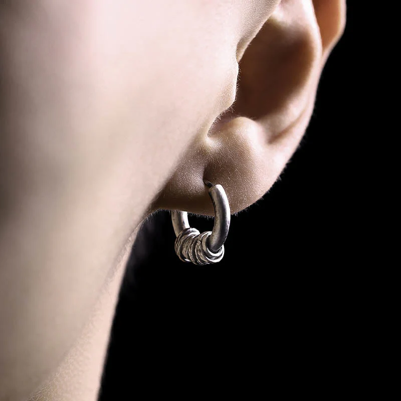 Buddha Stones 925 Sterling Silver Hand-hammered Protection Earrings