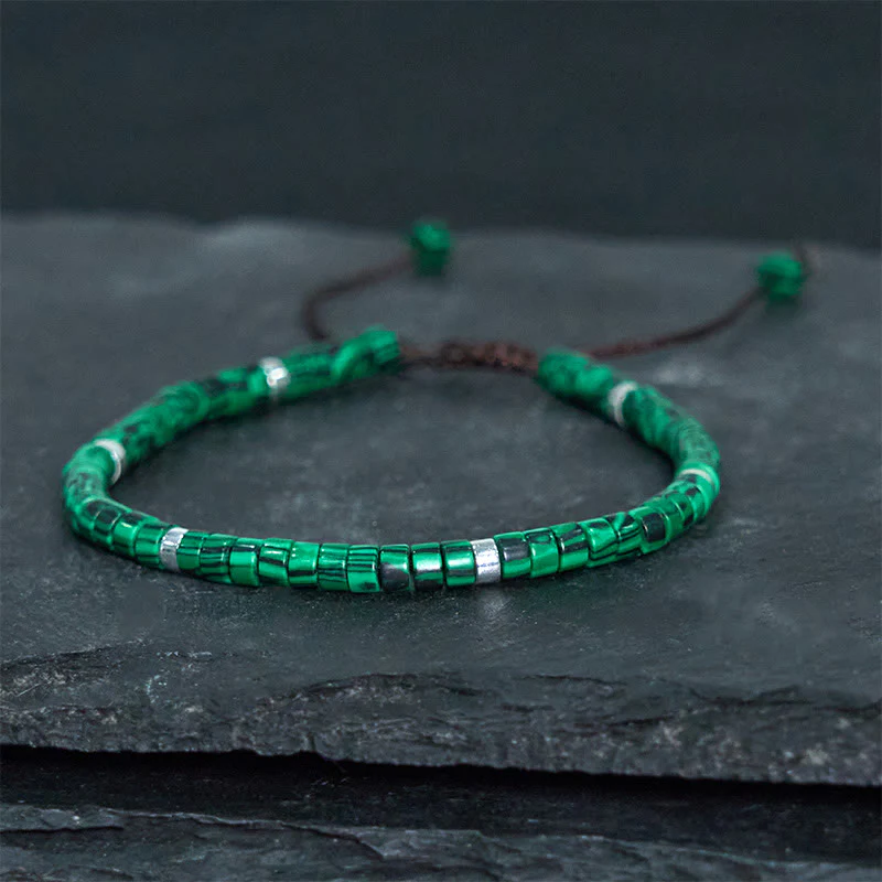 Buddha Stones Malachite Anti-Anxiety Spacer Bead Bracelet