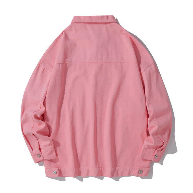 Buddha Stones Long Sleeve Button Stand Collar Design Men's Cotton Jacket Shirt With Pockets