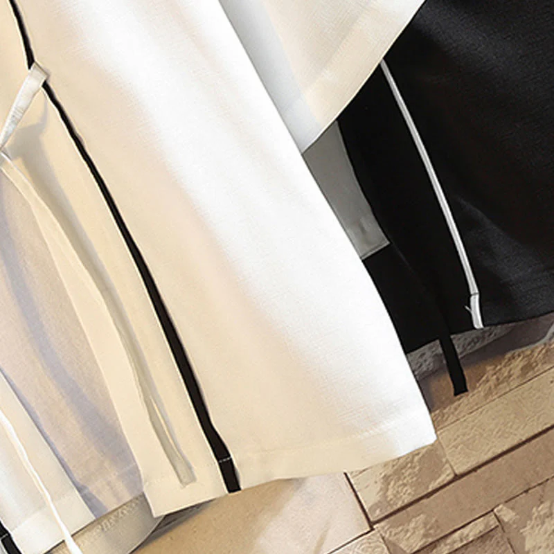 Buddha Stones Embroidery Dragon Phoenix Auspicious Cloud Waves Leaves Cranes Open Front Jacket Men's Kimono