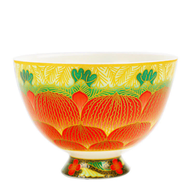Buddha Stones Lotus Ceramic Teacup Flower Tea Cups 100ml