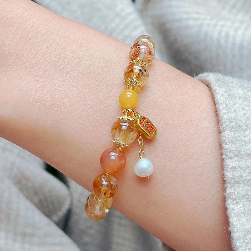 Buddha Stones Natural Citrine Beads Nafu Pleasure Bracelet