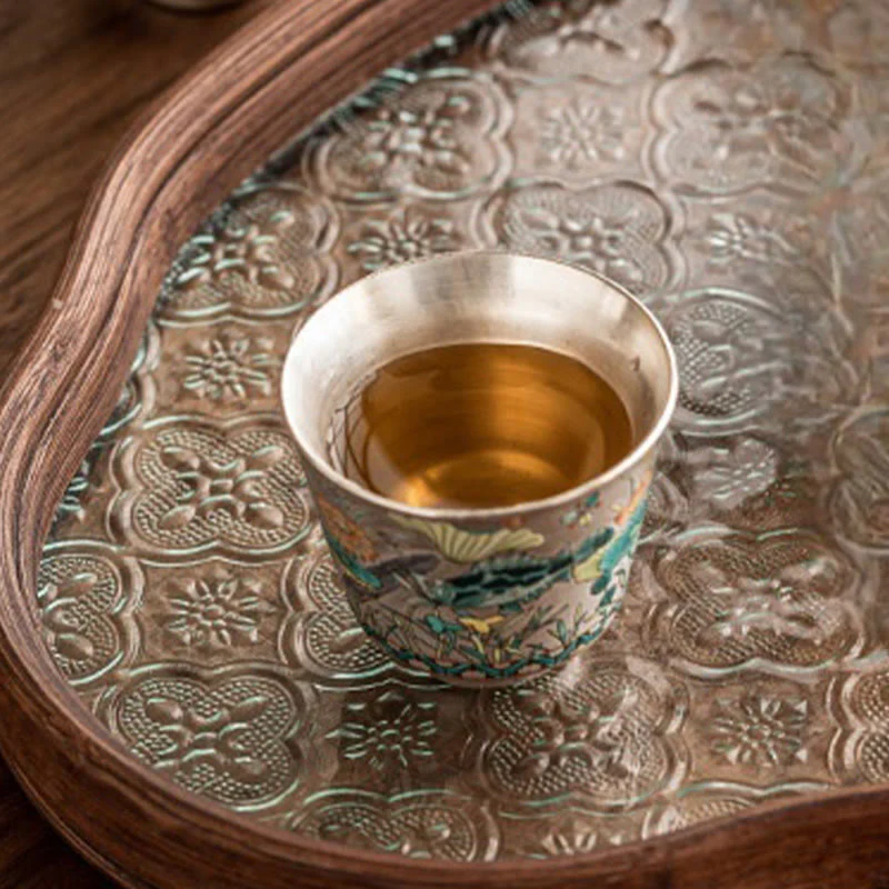 Buddha Stones Fish Lotus Seaweed Teacup Kung Fu Tea Cup 45ml With Gift Box