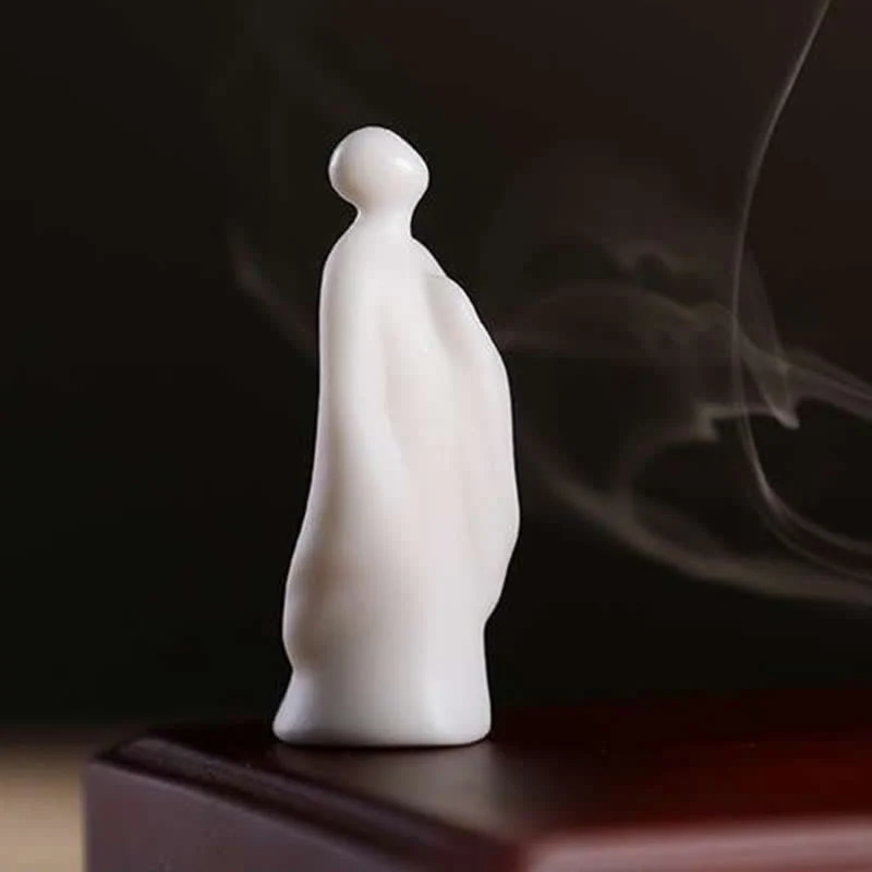 Buddha Stones Tibetan Lotus Blessing Ceramic Incense Burner Decoration