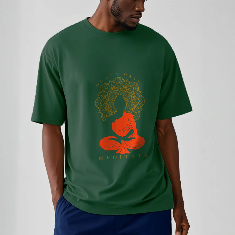 Buddha Stones Casual Meditative Buddha Mandala Pattern Cotton Tee T-Shirt