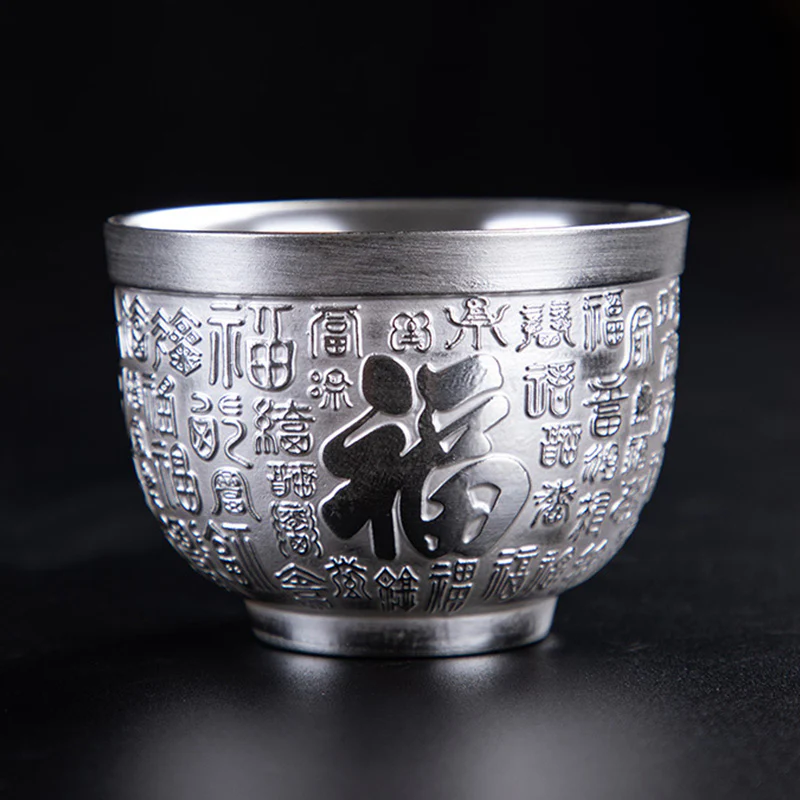 Buddha Stones Fu Character Dragon Phoenix Horse Koi Fish Ceramic Teacup Kung Fu Tea Cup