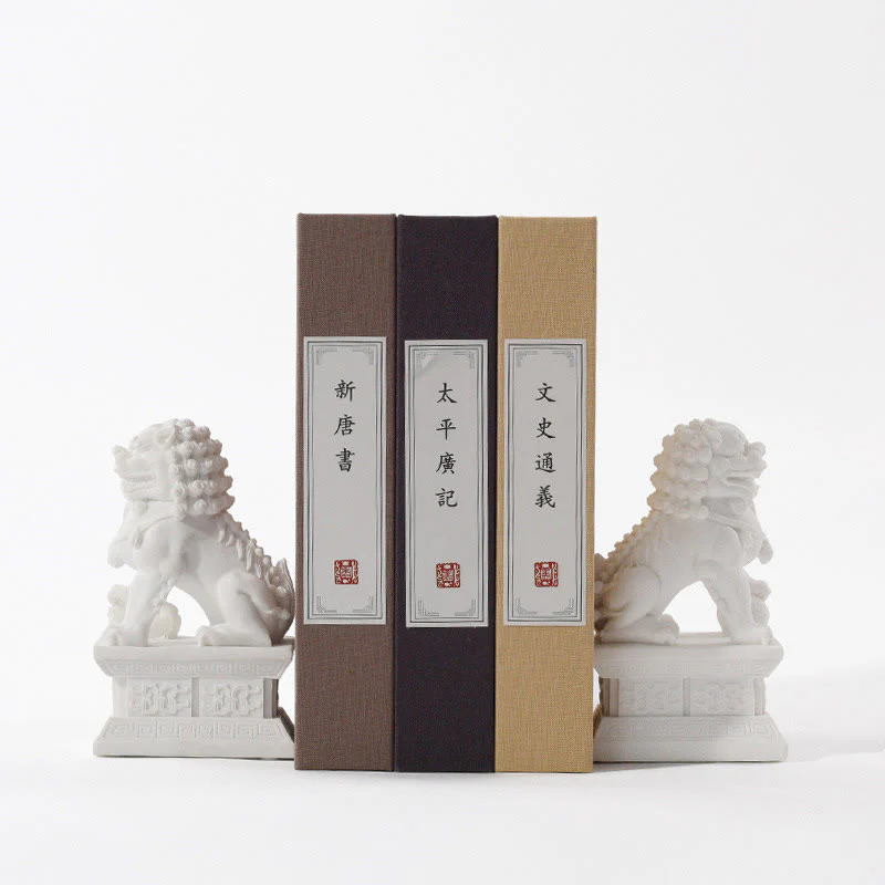 Buddha Stones 2Pcs Lion Statue Courage Strength Resin Home Office Decoration