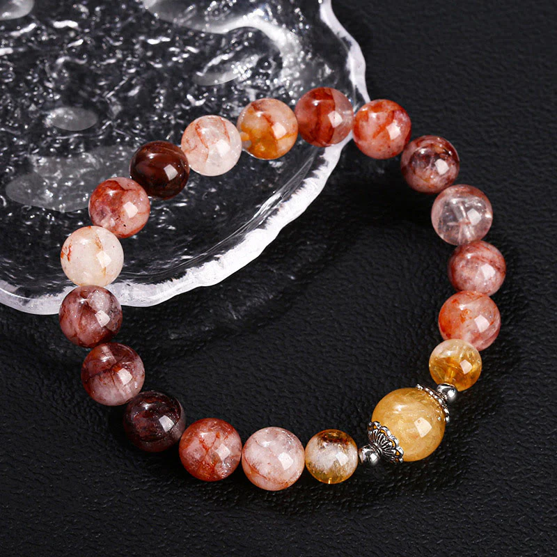 Buddha Stones Natural Red Hematoid Quartz Beads Balance Bracelet
