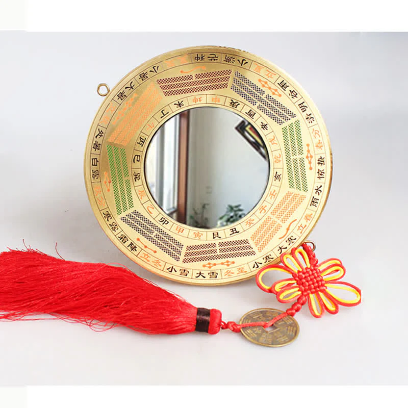 Buddha Stones Feng Shui Bagua Map Copper Coin Chinese Knotting Balance Energy Map