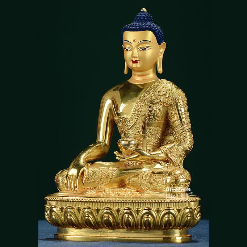 Buddha Stones Buddha Shakyamuni Figurine Enlightenment Copper Statue Home Offering Decoration
