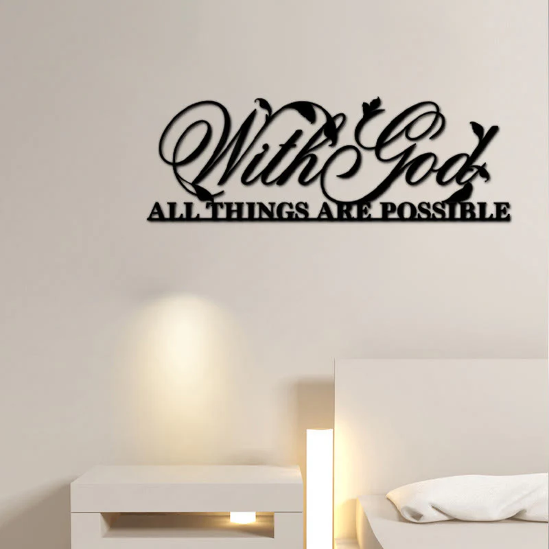 Buddha Stones With God All Things Are Possible Metal Sign Wall Art